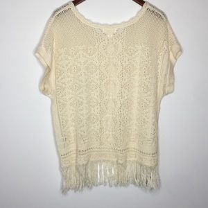 ✨10 for $30! Cream fringe sweater!